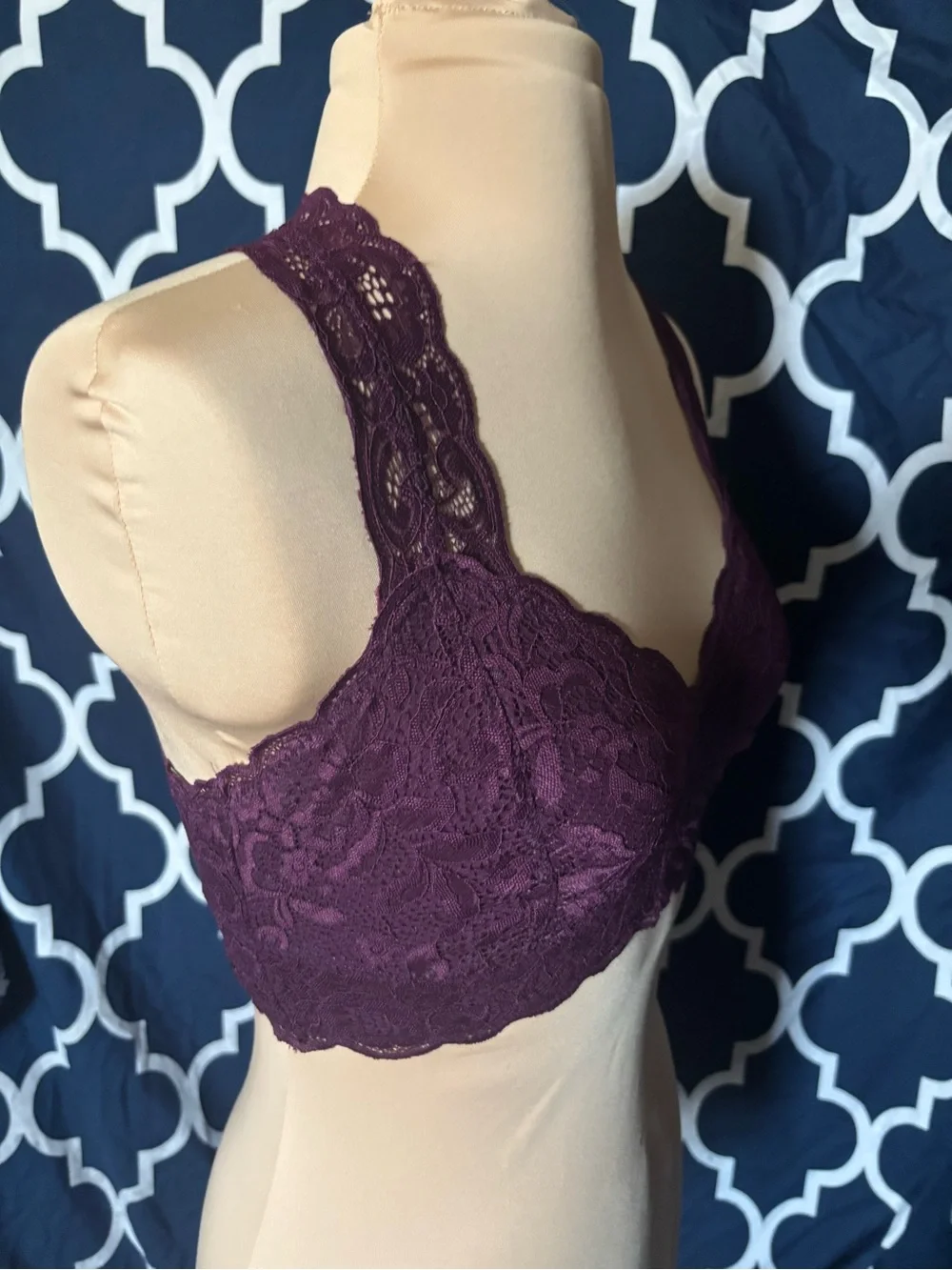 Serra Lace Racerback Bralette in Plum
